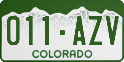CO license plate 011AZV