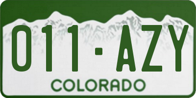 CO license plate 011AZY
