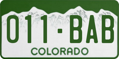 CO license plate 011BAB