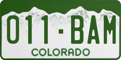 CO license plate 011BAM