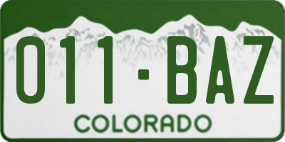 CO license plate 011BAZ