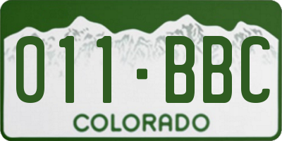 CO license plate 011BBC