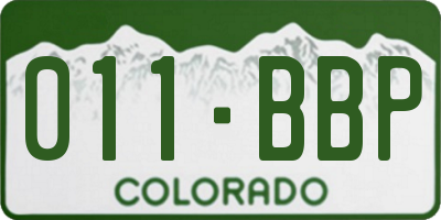 CO license plate 011BBP