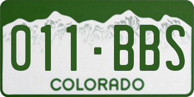 CO license plate 011BBS