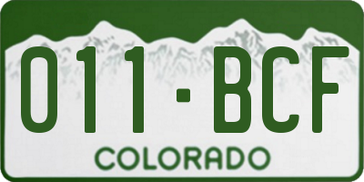 CO license plate 011BCF