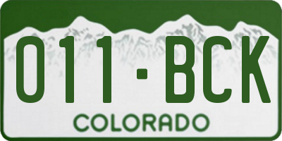 CO license plate 011BCK