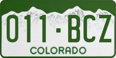 CO license plate 011BCZ