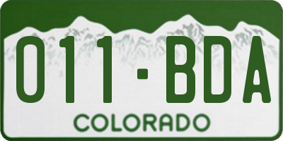 CO license plate 011BDA