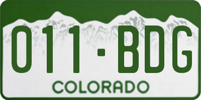 CO license plate 011BDG