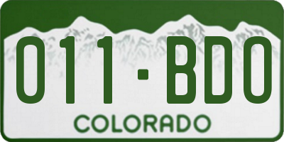 CO license plate 011BDO
