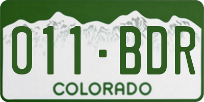 CO license plate 011BDR