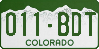 CO license plate 011BDT