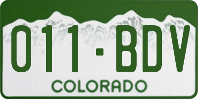 CO license plate 011BDV