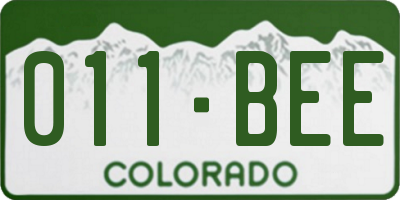 CO license plate 011BEE