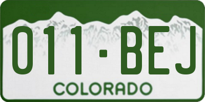 CO license plate 011BEJ