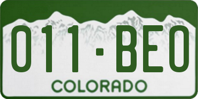CO license plate 011BEO