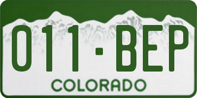CO license plate 011BEP