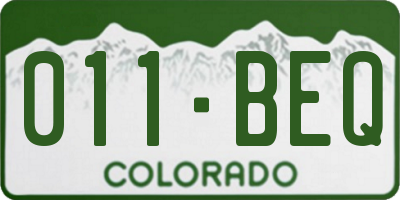 CO license plate 011BEQ