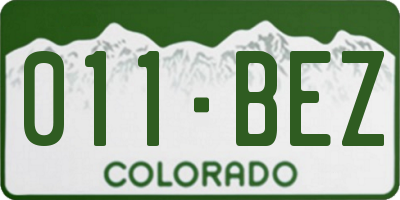 CO license plate 011BEZ