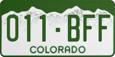 CO license plate 011BFF