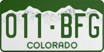 CO license plate 011BFG