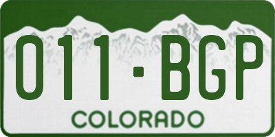 CO license plate 011BGP