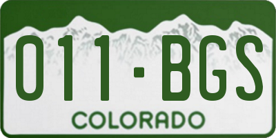CO license plate 011BGS