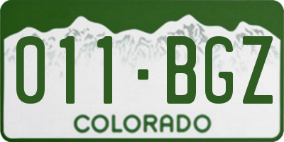 CO license plate 011BGZ