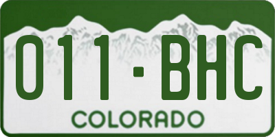 CO license plate 011BHC