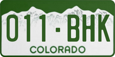 CO license plate 011BHK