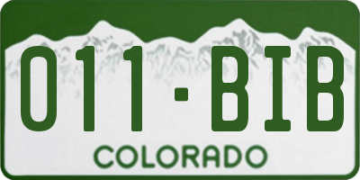 CO license plate 011BIB