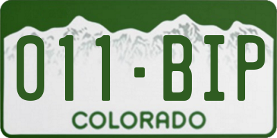 CO license plate 011BIP