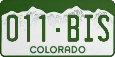 CO license plate 011BIS