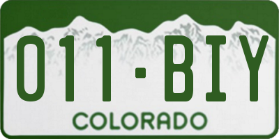 CO license plate 011BIY
