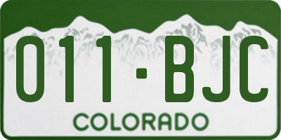 CO license plate 011BJC