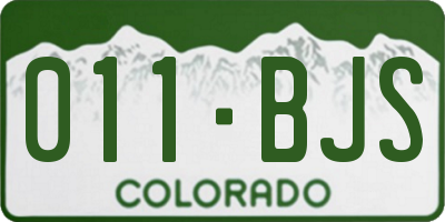 CO license plate 011BJS