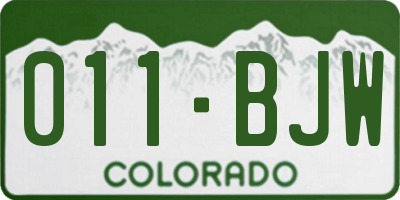 CO license plate 011BJW