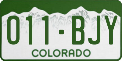 CO license plate 011BJY
