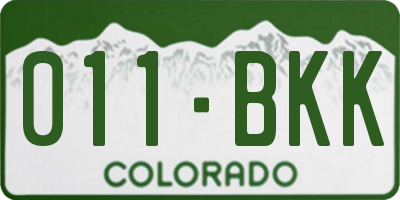 CO license plate 011BKK