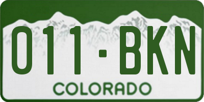 CO license plate 011BKN