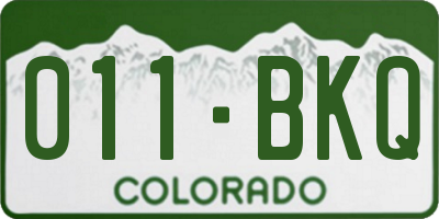 CO license plate 011BKQ