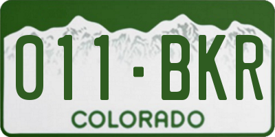 CO license plate 011BKR