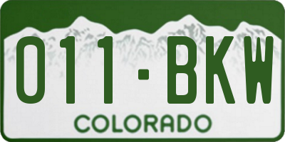 CO license plate 011BKW