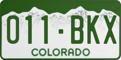 CO license plate 011BKX