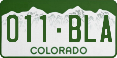 CO license plate 011BLA
