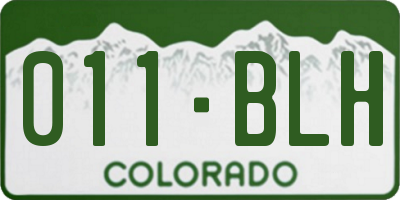 CO license plate 011BLH