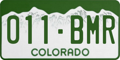 CO license plate 011BMR