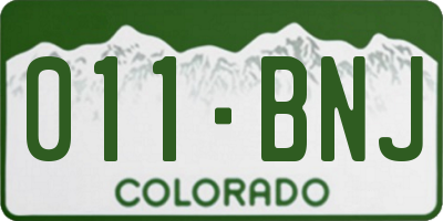 CO license plate 011BNJ