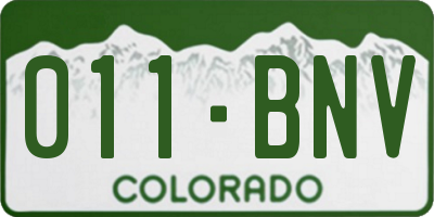 CO license plate 011BNV