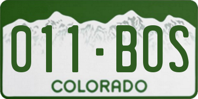 CO license plate 011BOS